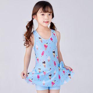 Printed Swim Dress / Swimming Equipment / Bag / Set