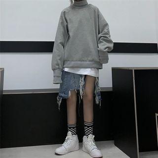 Couple Matching High Neck Plain Sweatshirt