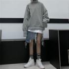 Couple Matching High Neck Plain Sweatshirt