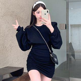 Bishop-sleeve Mini Bodycon Dress