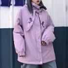 Dolphin Embroidered Padded Coat