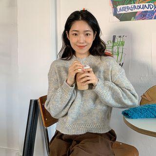 Crew-neck Multicolor Cropped Sweater