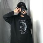 Astronaut Print Long-sleeve T-shirt Black - One Size
