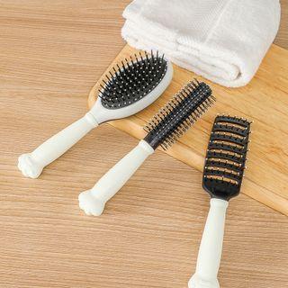 Set Of 3: Plastic Hair Brush Set Of 3 - Black & White - One Size