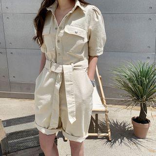 Shirtwaist Playsuit With Sash