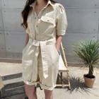 Shirtwaist Playsuit With Sash