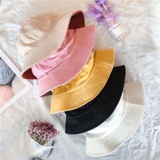 Reversible Plaid Corduroy Bucket Hat
