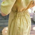 Short-sleeve Linen A-linen Wrap Dress