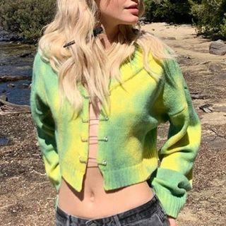 Tie-dyed Safety Pin Cardigan