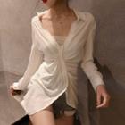 Collared Ruched Blouse
