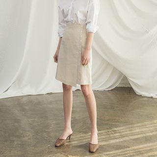 Wrap H-line Linen Skirt