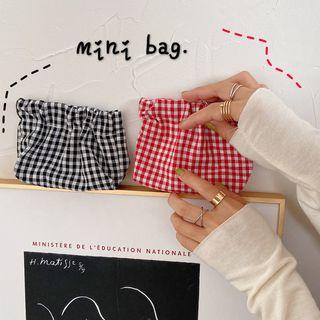 Checked Mini Pouch