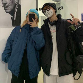 Couple Matching Argyle Padded Jacket