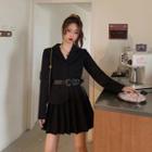 Mini A-line Pleated Coat Dress