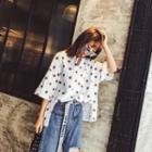 Dotted 3/4-sleeve T-shirt