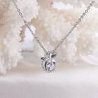 Sterling Silver Rhinestone Apple Necklace
