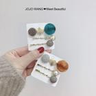 Fabric Resin Disc & Square Hair Clip