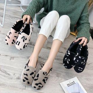 Patterned Furry Moccasins