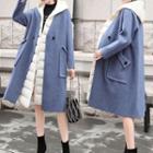 Detachable Hooded Padded Lining Buttoned Coat