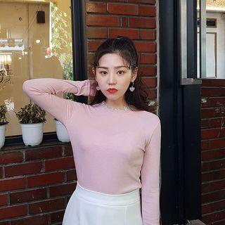 Lace-neck Plain Top
