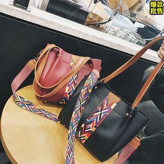 Bucket Bag With Colour Patterned Strap