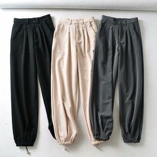 High Waist Drawstring-cuff Pants