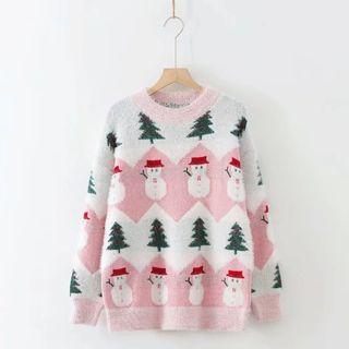 Snowman Pattern Sweater