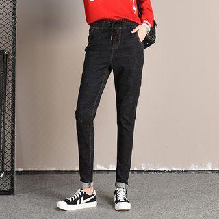 Slim-fit Elastic Waist Jeans