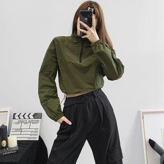 Half-zip Cropped Light Windbreaker