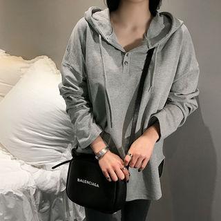 Loose-fit Henley Hoodie