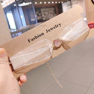 Faux Crystal Lace Choker 01 - As Shown In Figure - One Size
