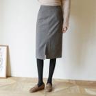 Brushed-fleece Lined Check H-line Skirt