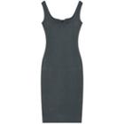 Wide Strap Mini Bodycon Dress Gray - One Size