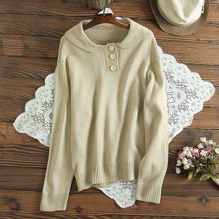 Collared Sweater Khaki - One Size