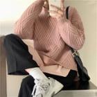 Plain Shirt / Cable-knit Sweater