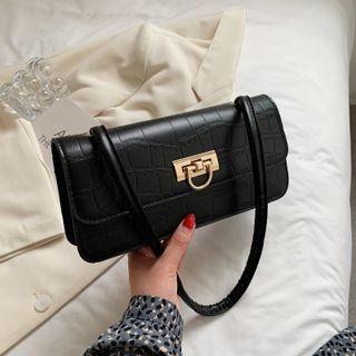 Croc Grain Faux Leather One-shoulder Bag