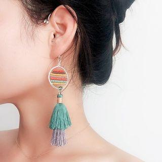 Tassel Dangle Earring Green - One Size