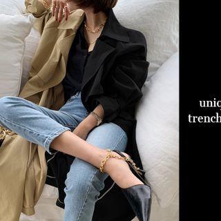 Asymmetric Two-tone Trench Coat