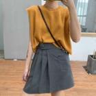 Sleeveless Knit Top / Pleated Skirt