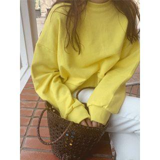 Round-neck Cropped Pullover One Size