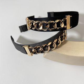 Chunky Chain Alloy Fabric Headband