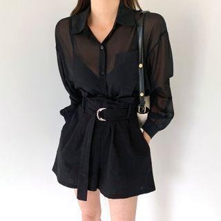 Cropped See-through Shirt