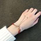 Rhinestone Red String Bracelet Bracelet - Red - One Size