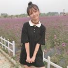 Elbow-sleeve Short-sleeve Polo Dress