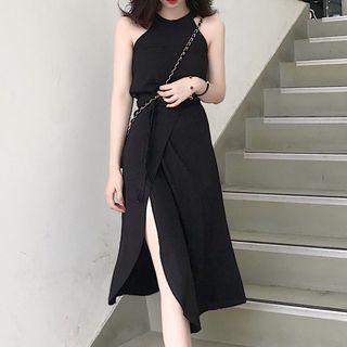 Set: Halter Top + Midi A-line Skirt