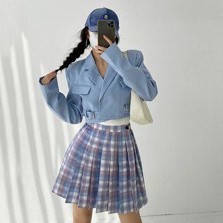 Plain Cargo Cropped Blazer
