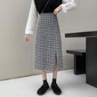 Zigzag Print Midi A-line Skirt