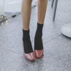 Square-toe Patent Pumps