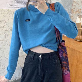 Knitted Cropped Crew-neck Sweater