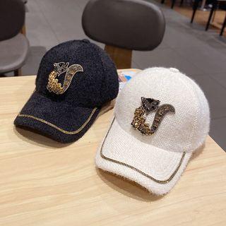 Rhinestone Fox Cap